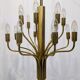 Brass chandelier with 16 lights, 1970s.