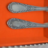 Old salad cutlery, made of metal, in their Amefa case