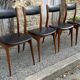 Four teak and black sky chairs, Scandinavian spirit, vintage, 60s