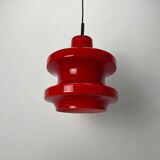 Large red glass pendant light by Peill and Putzler XL 1960