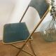 Chaise pliante vintage Chaisor en velours bleu