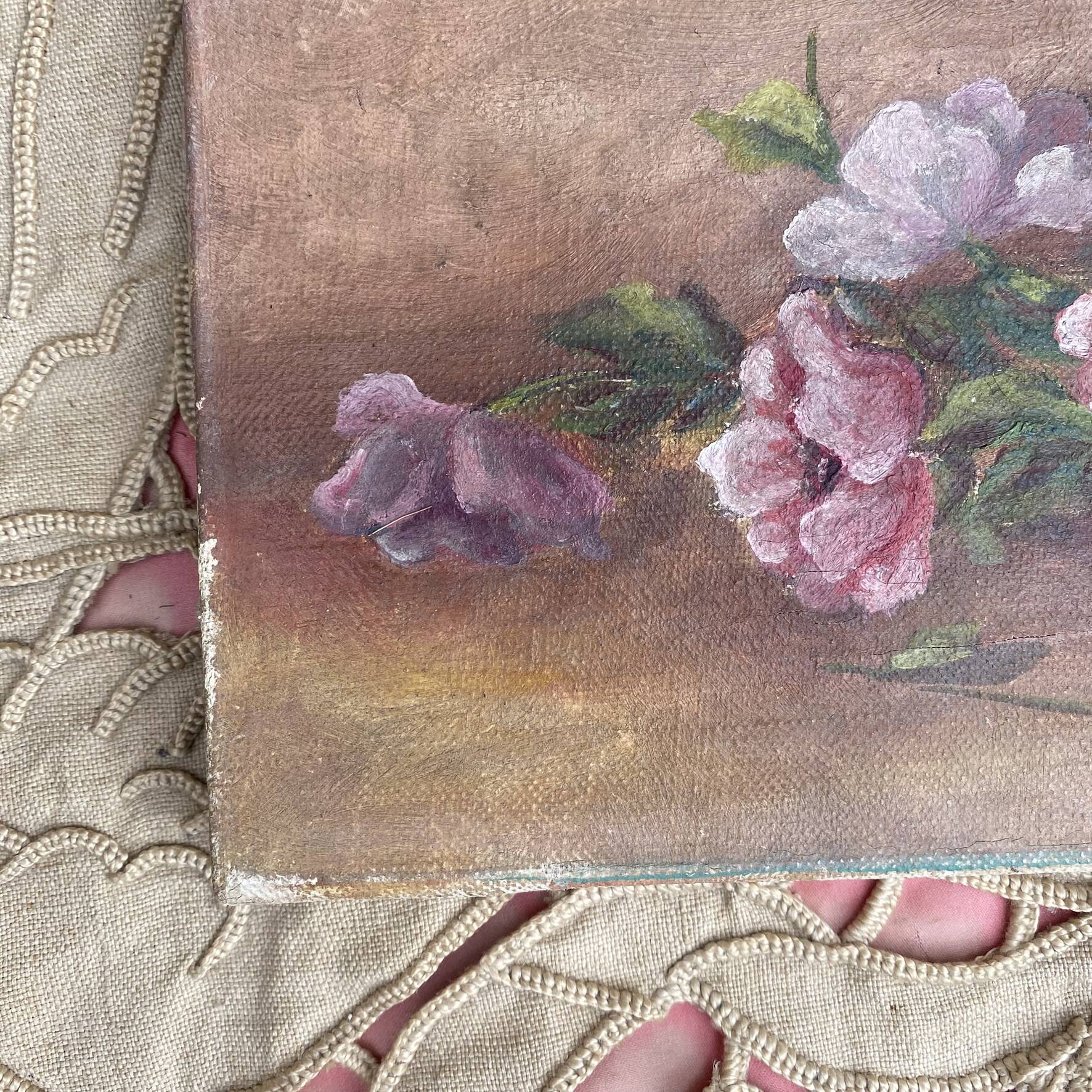 Painting bouquet, canvas on frame flowers 27X19.5