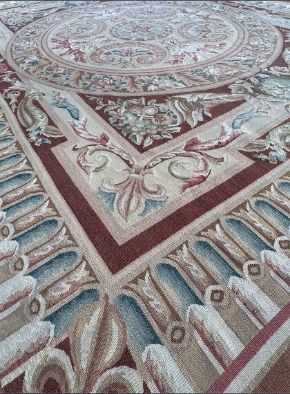 Aubusson style knotted rug 312x245 cm