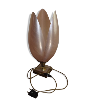 Lampe Rougier forme tulipe rose nacré | Selency