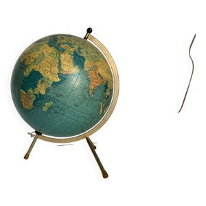 Globe vintage 1969 terrestre - tripode verre
