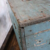 Blue vintage tool box wooden