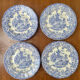 Set of 4 vintage BP blue plates – earthenware decorated with a rural scene