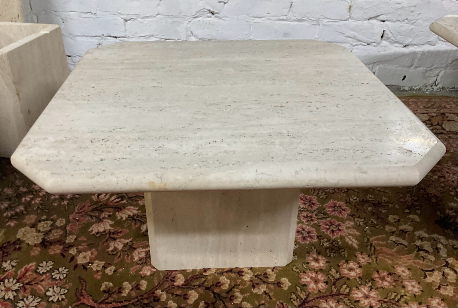 Vintage travertine coffee table in the 70s