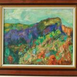 Huile sur toile vintage européenne originale – « Paysage vivant »