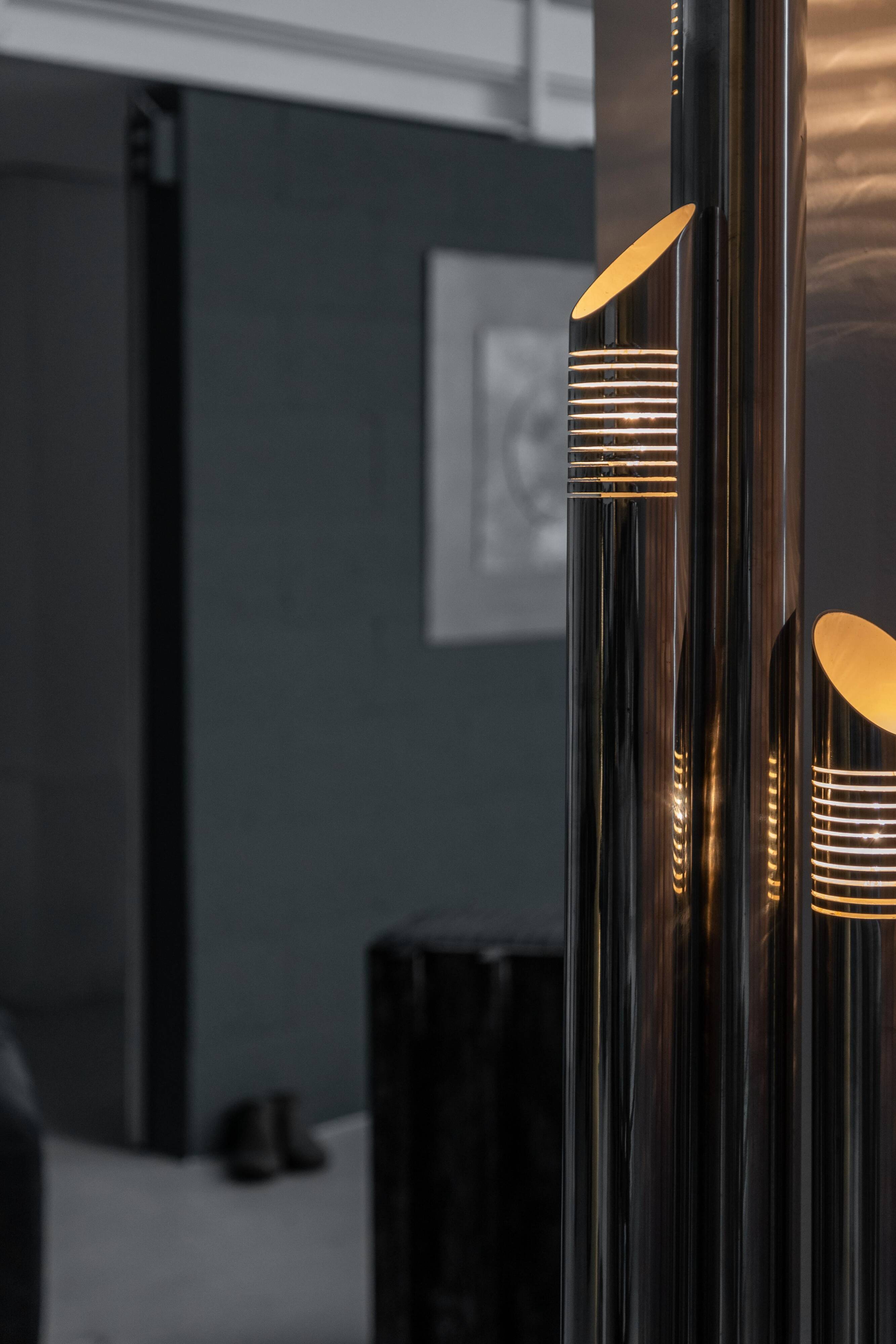 Lampadaire chromé par Goffredo Reggiani