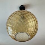 Vintage 70s smoked glass ball pendant light