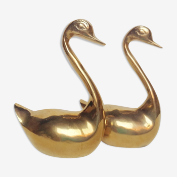 Two ducks made of solid brass