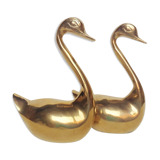 Two ducks made of solid brass