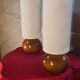 pair of solid wood ball lamps, Scandinavian style bedside lamp, 35 x 13
