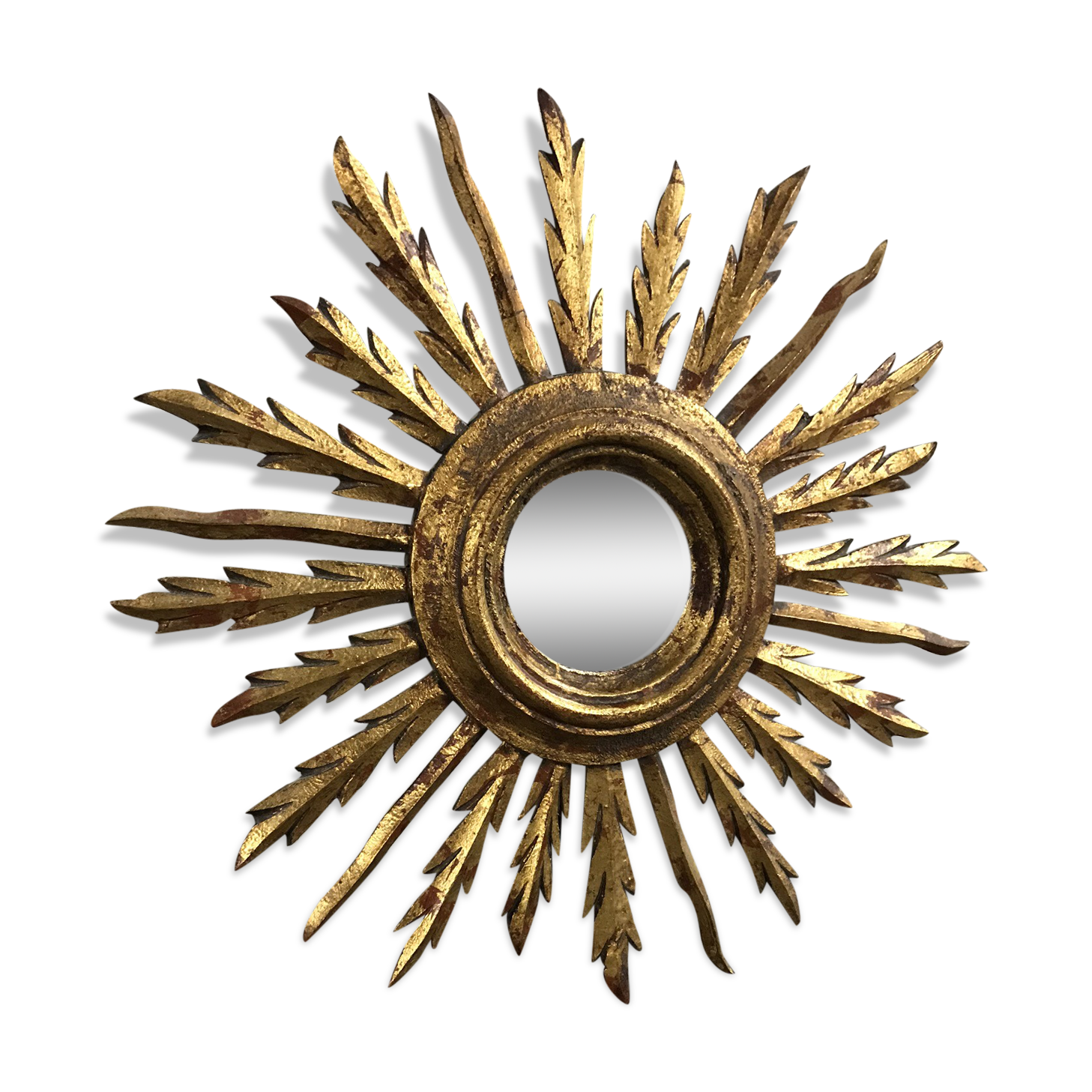 Mirror Sun wood Golden 1950