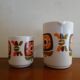 Lot 6 cups / mugs and pitcher vintage 1970 Arcopal