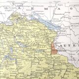 Vintage color map of Switzerland 43x43cm from 1950