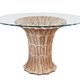 Italian dining table in carved oak with a glass top, vintage.