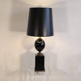 Very beautiful large 1970's egg lamp Le Dauphin in Murano glass and brass