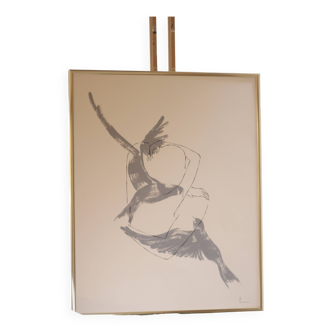 Encre sur papier, Lovebirds Woman and Man, 30x21cm