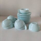 8 Opaline Mint Green Cups