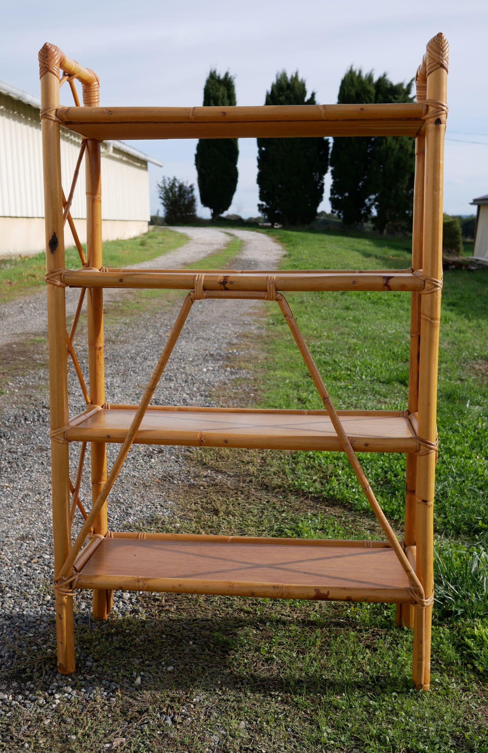 Vintage rattan shelf