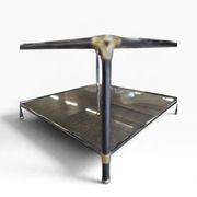 Table basse vintage en verre fumé