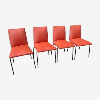 Set of 4 chairs by Pierre Guariche for Meurop 1960