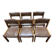 Série de 6 chaises dans le goût de Regain assises cuir