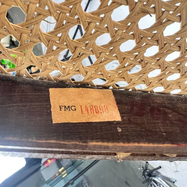 Ensemble de 4 chaises de salle à manger Radomsko en bois courbé et cannage, 1950s