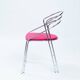 Ensemble de salle à manger vintage chromé avec velours rose, Italie, années 1970