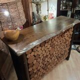 bar 1970 wooden log