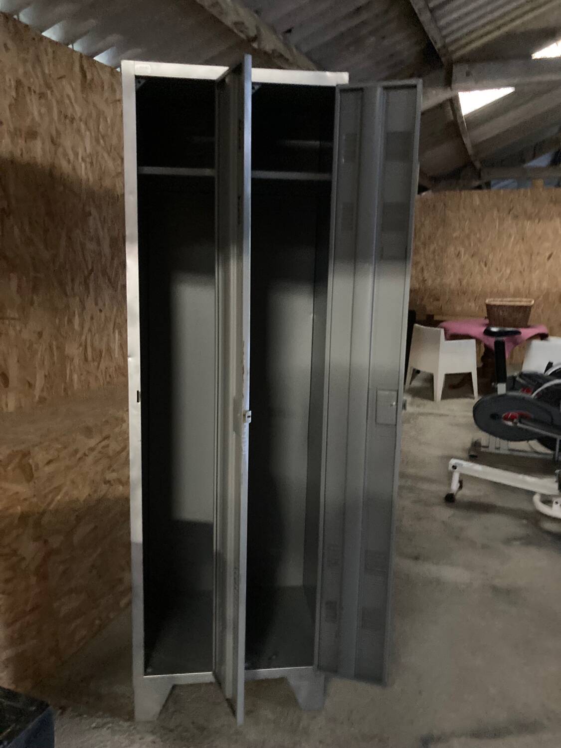 Vintage industrial locker room