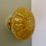 Vintage art deco globe wall or ceiling light in yellow Clichy glass