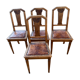 4 chaises art déco assise cuir