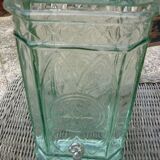 Square bottle of molded-pressed glass with faucet
