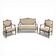 Louis XVI style salon with shield backrest from the 19th century.
