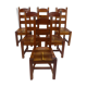 Set of 6 brutalist oak dining chairs, 1960