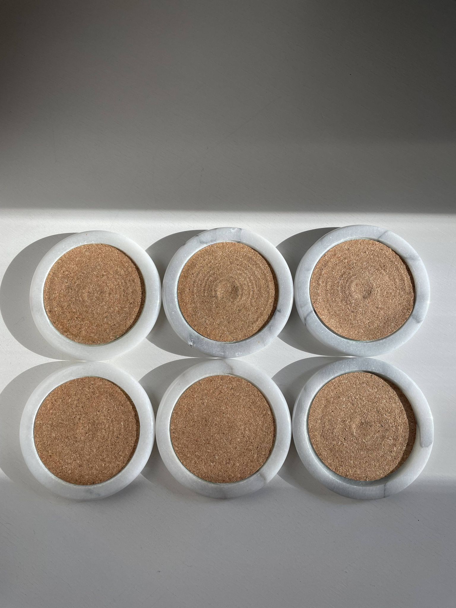 Set de 6 sous-verres en marbre