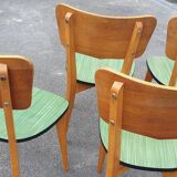 Set of 4 formica and wood chairs
