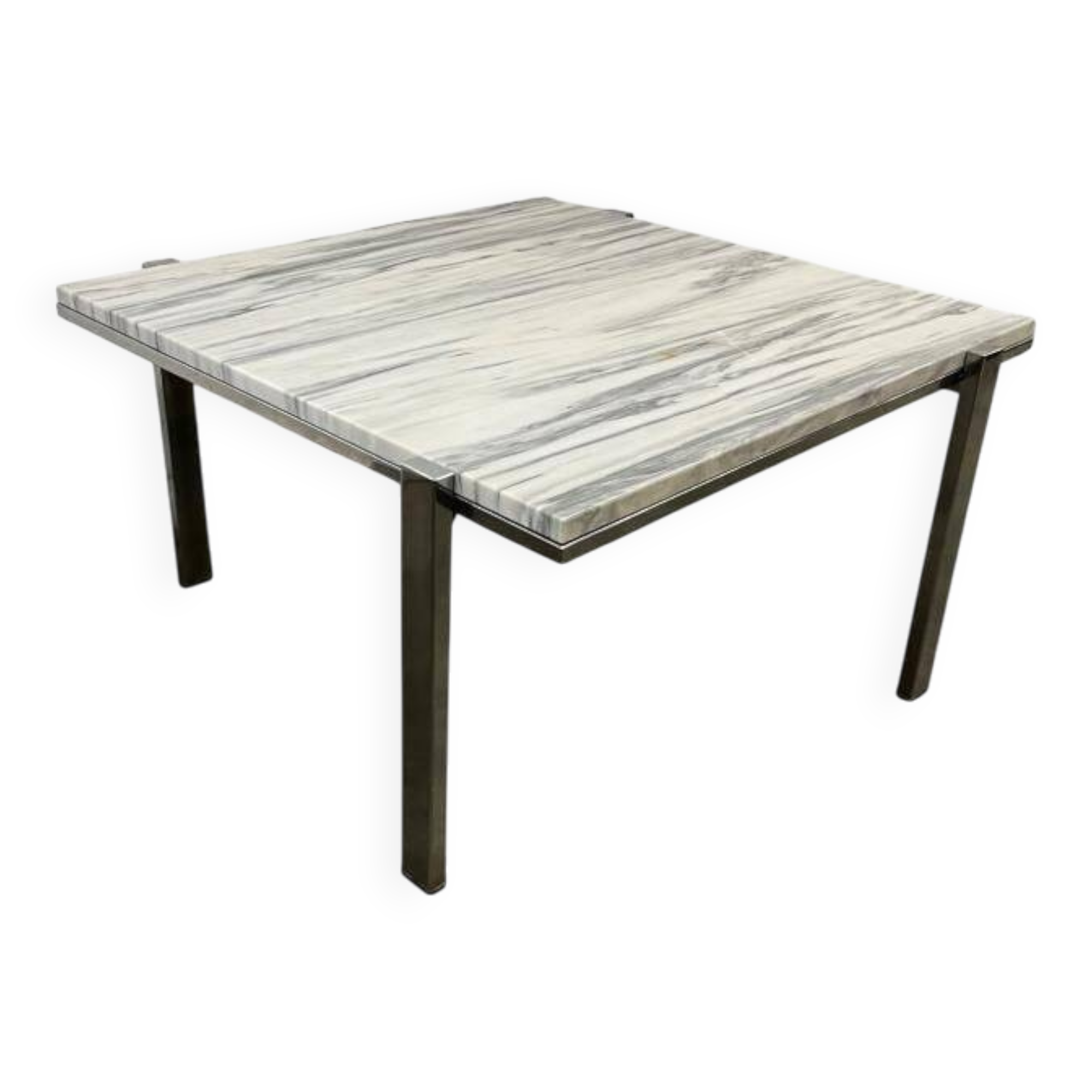 Vintage marble coffee table with chrome