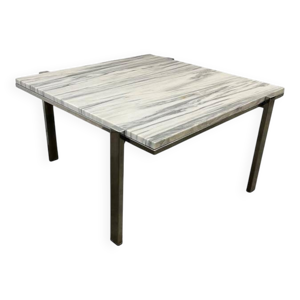 Table basse vintage en - chrome marbre