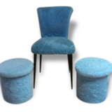 Chair rug and 2 matching Ottomans