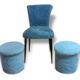 Chaise moumoute et  2 poufs assortis