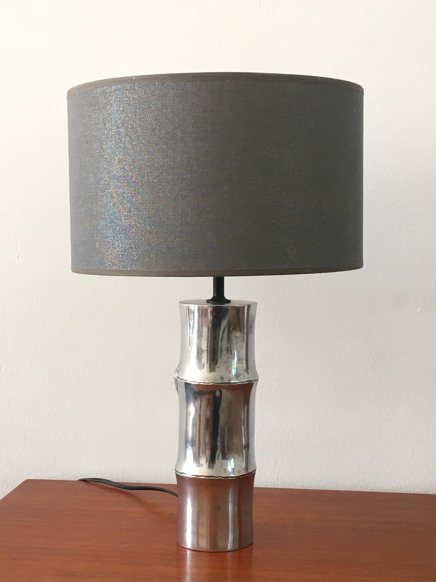 Vintage cast aluminum lamp 70s