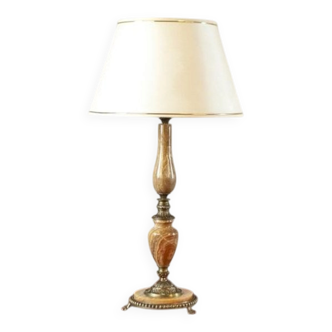 Marble and Copper Night Table Lamp, Late 20th Century