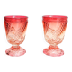 Paire de verres Baccarat anciens rouge rose dégradé