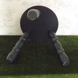 Vintage French Childs Hand Made Wood Stool 3 Legs Painted Blue & Red 4123