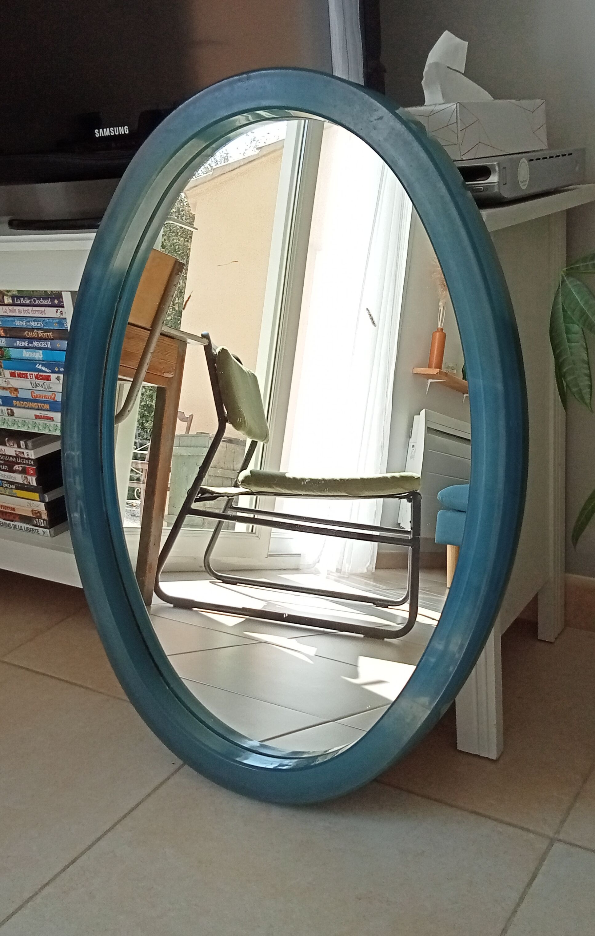 Oval mirror 70s - 78x58cm