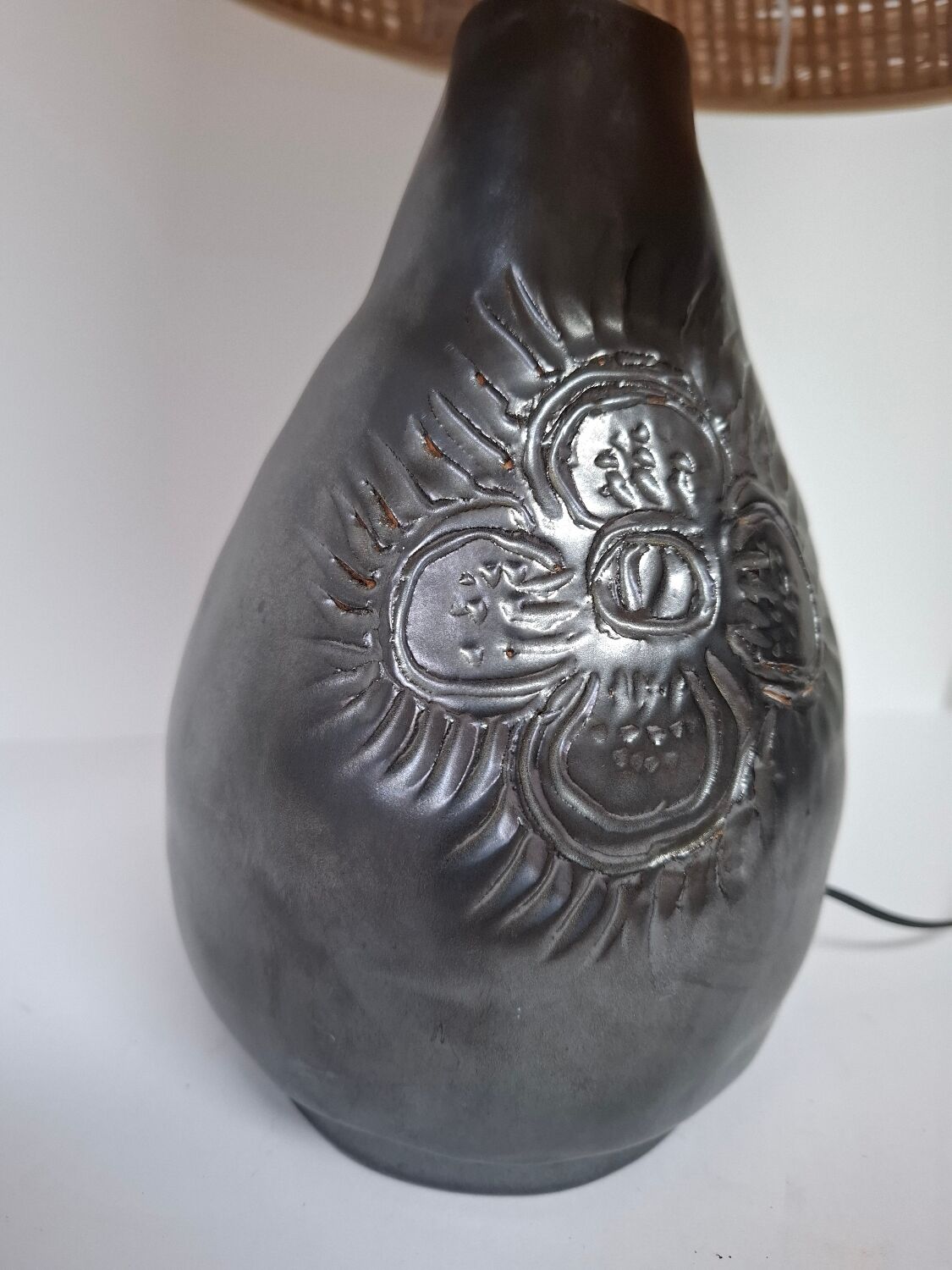 Vintage brutalist ceramic lamp
